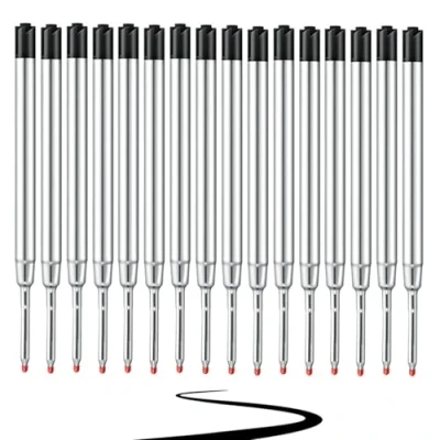 Immagine di JeoPoom 16 Pezzi Refill, Ricariche Per Penne A Sfera, Punta Fine[1.0mm], Compatibile Con La Maggior Parte Roller Ricaricabili, Colore Blk