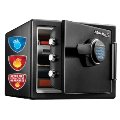 Immagine di Master Lock LFW082FTC Cassaforte Digitale, Ignifuga e Tenuta Stagna/Combinazione, Nero, 22 L