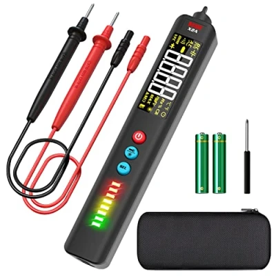 Immagine di BSIDE Tester di Tensione Senza Contatto Multimetro Automatico a Penna con Grande Display e Linea Laser Rilevatore Intercable 12V 1000V 8 LED per Elettricista Auto Filo Vivo Potenza