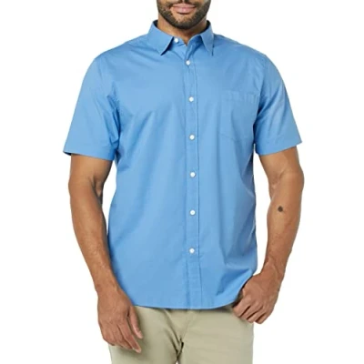 Immagine di Amazon Essentials Camicia in Popeline a Maniche Corte Slim Uomo, Blu Chiaro, XXL