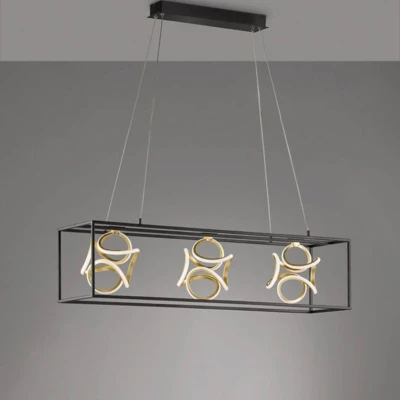 Immagine di Fischer &amp; Honsel Gesa 60404 Lampada a sospensione, 3 LED da 16,0 Watt, colore: nero, livelli, 108 x 26 160 cm (L P A), 6800 lm, 3000 K