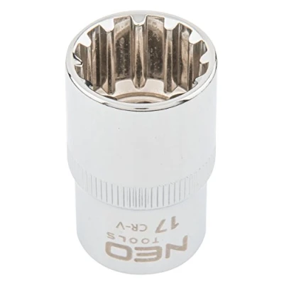 Immagine di NEO TOOLS 08 589 Serie di bussole 1/2 3124 17 mm Acciaio al cromo vanadio Spline