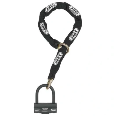 Immagine di ABUS Combinazione di Lucchetto e catena Granit 58 12KS Black Loop per moto composto da Livello sicurezza 19, 120 cm