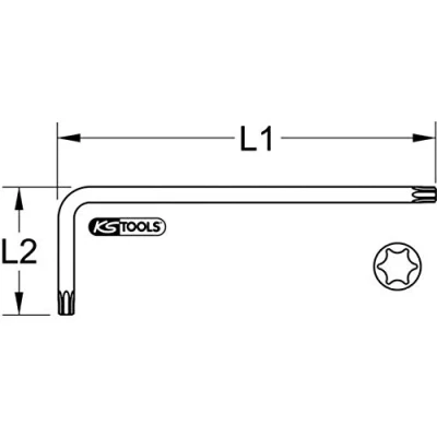 Immagine di KS TOOLS 151.4282 Cacciavite ad angolo Torx 335, 80 T70