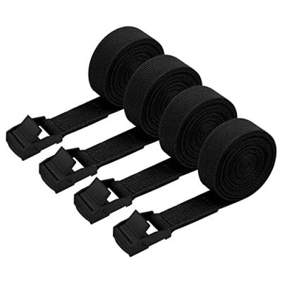 Immagine di Cinghie di Fissaggio,Cinghia Fissaggio,4 Pezzi a Cricchetto,Cinghie con Cricchetto,3m x 25 mm Elastiche,Cinghia Fissaggio per Moto,Camper,Bici,Mobili