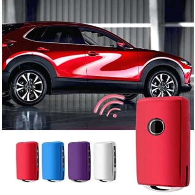 Immagine di CDEFG Compatibile con Mazda 3 BP CX30 CX 30 5 CX5 CX8 2020 2023 2024 Custodia per Chiavi Auto Telecomando TPU Silicone lucido Protettiva Cover Accessori (Rosso)