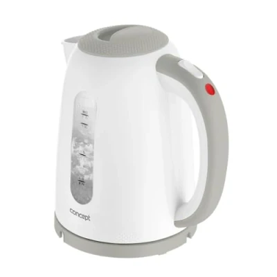 Immagine di CONCEPT Hausgeräte RK2335 Bollitore elettrico in plastica senza fili, 3D, design moderno, disponibile 6 colori, 1,7 l, 2200 W, colore: Grigio