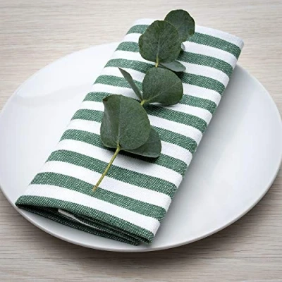 Immagine di Filu Tovaglioli, 100% cotone, Verde scuro/bianco (a righe)., 100 % Baumwolle / 8er Pack