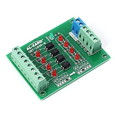 Immagine di AILOVA Modulo Scheda Convertitore, Convertitore Tensione Livello Segnale Isolatore Accoppiatore Ottico 4 Bit Da 3,3 V a 24 / 5 12 (12V to 3.3V)