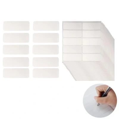 Immagine di 200 Pezzi Etichette Adesive, 4.5 * 1.5cm Personalizzate No Iron per Vestiti, Impermeabili Autoadesive Scrivibili Adesive Scuola, Casa di Cura, Asilo Nido