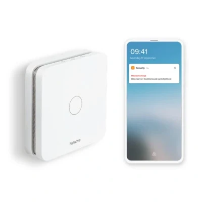Immagine di Netatmo Rilevatore di monossido carbonio intelligente, WiFi, batteria con autonomia 10 anni, allarme da 85 dB, test automatizzati, senza centralina domotica, certificato EN 50291 e NF, NCO EC