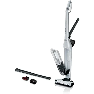 Immagine di Bosch BCH3P2301, Scopa elettrica ricaricabile Flexxo Gen2, Serie 4, 23Vmax, Spazzola per tutti i tipi di pavimento e facile da pulire, Incluso Aspirabriciole, durata fino a 50 minuti, Bianco