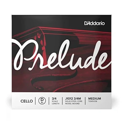 Immagine di Corda singola RE D&#039;Addario Prelude per violoncello, Scala 3/4, Tensione Media, Set completo