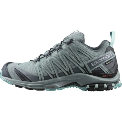 Immagine di Salomon XA Pro 3D Gore Tex Scarpe Impermeabili da Trail Running e Escursionismo Donna, Stabilità, Aderenza, Protezione a lungo termine, Lead/Stormy Weather/Meadowbrook, 41 1/3 EU