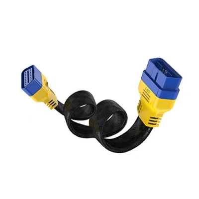 Immagine di OURANTOOLS cavo di prolunga OBDII a 16 pin maschio femmina, diagnostico OBD per auto, connettore OBD2, 60 cm (materiale in nylon spesso)