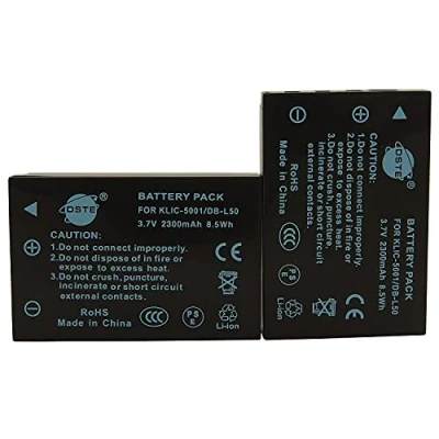 Immagine di DSTE 2 Pack Ricambio Batteria per KODAK KLIC 5001 EasyShare P880 Z730 Z7590 Z760 DX6490 DX7440 DX7590 DX7630 P850 0 P71 SANYO Xacti DMX WH1 VPC HD2000 HD1010 FH11