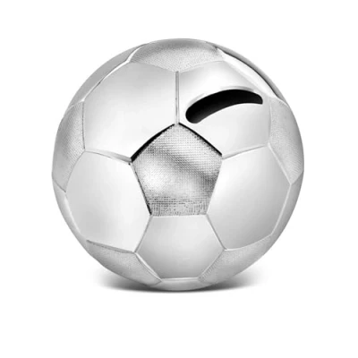 Immagine di Zilverstad Salvadanaio Pallone da Calcio, in Lega di Zinco, Argento, 85x85x78mm