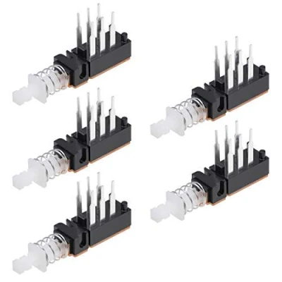 Immagine di Push Button Switch DPDT 6 Pin 1 Posizione Self Locking Black 5 pz