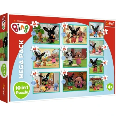 Immagine di Trefl 10 in 1, 10, 20 a 48 pezzi personaggi del cartone animato di Bing, diversi livelli difficoltà, divertimento, per bambini sopra i 4 anni puzzle, Colore Cosa fa, 90393