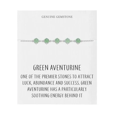 Immagine di Philip Jones Bracciale in pietra preziosa avventurina verde con carta di citazione