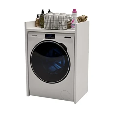 Immagine di MRBLS mobile per lavatrice e asciugatrice, il bagno o la lavanderia, in diversi colori, 66 x 97 62 cm (bianco)