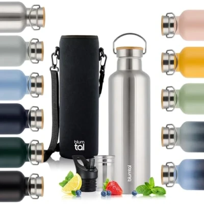 Immagine di Blumtal thermos 500ml bottiglia a doppia parete in Acciaio inox isolata priva di BPA inossidabile