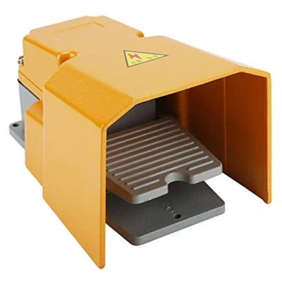 Immagine di 250V 10A Interruttore a Pedale di Lega Alluminio, Foot Pedal Switch Resistente all&#039;Olio alla Corrosione con Protezione