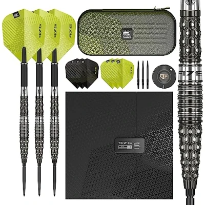 Immagine di Target Darts 975 03 23G 97,5% tungsteno Punta in Acciaio Swiss Point Freccette Set Unisex, Nero e Verde, 23 g