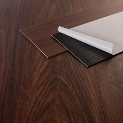Immagine di ML Design Pavimento in PVC 91,5 x 15,3 cm Rosso Marrone Piastrelle 2 mm 2,23 m² 16 Listoni Vinile Aspetto Legno di Noce Impermeabile Mattonelle Autoadesive Pavimenti Antiscivolo