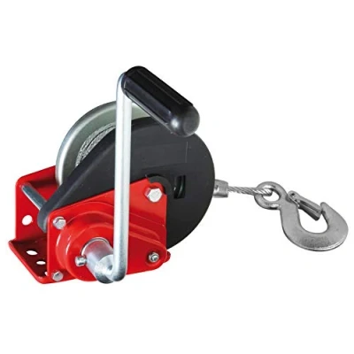Immagine di Valex 1650140 VERRICELLO Manuale con Freno Automatico, Fune e Gancio, Rosso Nero