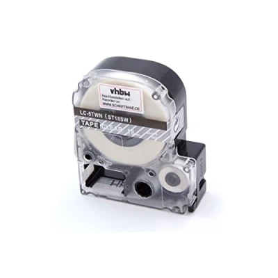 Immagine di vhbw cassetta nastro sostituisce Epson LC 5TWN per etichettatrice 18mm bianco su trasparente