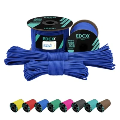 Immagine di EdcX 2 mm Nylon Paracord 275 (15, 30, 50 And 100 m) 100% Rope, 3 Strand Cord, Cord in Many Colours (Royal Blue,