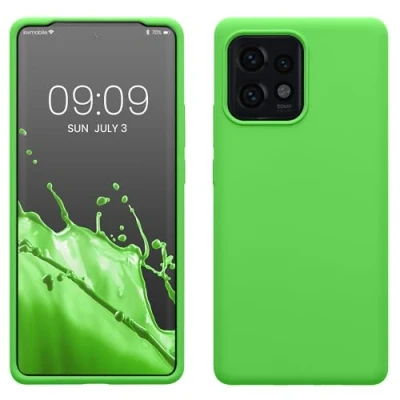 Immagine di kwmobile Cover per Motorola Edge 40 Pro/Edge+ (2023) Custodia Back Case Smartphone in Silicone TPU Protezione Gommata verde lime