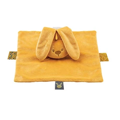 Immagine di Nattou Pupazzetto fazzoletto Coniglio Lapidou, Compagno dalla nascita, 28 x cm, Ocra
