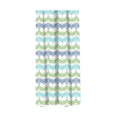 Immagine di Sabichi Waves PEVA Tenda da doccia in PEVA, 180 x cm, motivo a onde, multicolore resistente alla muffa, facile pulire, senza BPA, 12 ganci plastica