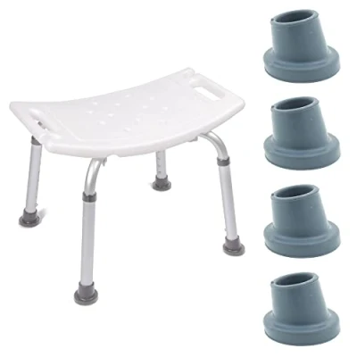 Immagine di Qtà: 4x Ghiere Puntali di Ricambio a Base Larga da 25mm per Sgabelli Bagno e Doccia Lifeswonderful