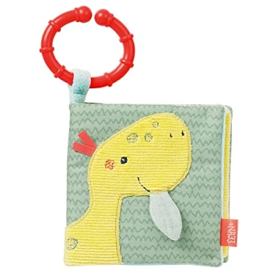 Immagine di Fehn 00051148 Fabric Picture Book Stoffbuch, Happy Dino Dinosauro Libro in Tessuto, Singolo, Colore, 1 Stück (1er Pack)