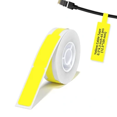 Immagine di NIIMBOT A2K18638301 Rotolo di etichette 72 x 12.5 mm Giallo 65 pz. Etichetta per cavi