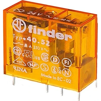 Immagine di Finder 40.52.8.024.0000 Relè per PCB 24 V/AC 8 A 2 scambi 1 pz.