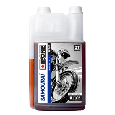 Immagine di IPONE Samourai Racing Olio Motore 2 Tempi 100% con Esteri Sintetici Alte Prestazioni Tanica da 1 Litro