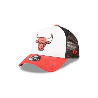 Immagine di New Era Chicago Bulls Team Colour Block A Frame White Red Adjustable Trucker cap One Size
