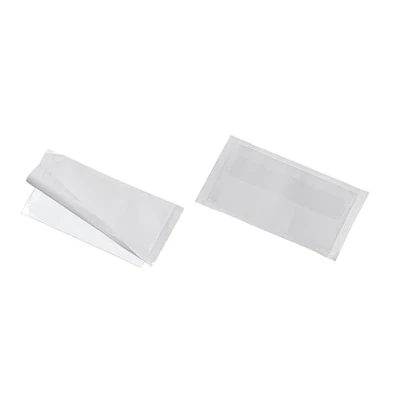 Immagine di Durable Resistente 809219 Pocketfix Plus, tasche autoadesive con cappuccio di chiusura per biglietti da visita, 10 pz, 106 x 65 mm, trasparente