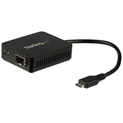 Immagine di StarTech.com Adattatore di rete USB C a Fibre ottiche, Convertitore SFP con slot aperto