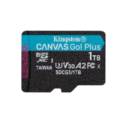 Immagine di Kingston Canvas Go! Plus microSD Scheda di memoria Classe 10, UHS I 1TB microSDXC 170R A2 U3 V30 Confezione singola senza adattatore