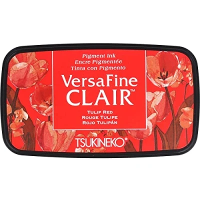 Immagine di Tsukineko Red Tulip Versafine Clair Tampone d&#039;inchiostro, Materiale Sintetico, Rosso, 5.6 x 9.7 2.3 cm