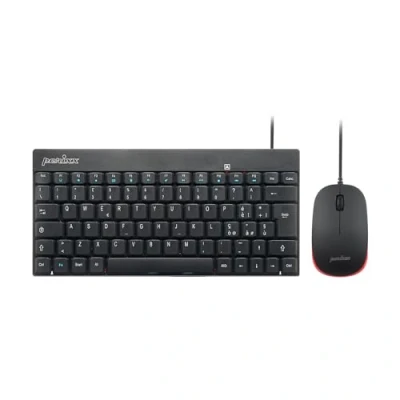 Immagine di Perixx PERIDUO 212 Kit Mouse e Tastiera Piccola Cablati ‎per Windows, Tasti Scelta Rapida Multimediali, Layout Italiano QWERTY, Nero