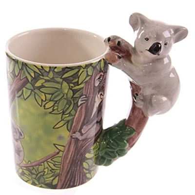 Immagine di Puckator Zoo Tazza con Manico a Forma di Koala, Ceramica, Bianco, 1 unità (Confezione da 1)