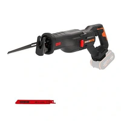 Immagine di WORX WX516.9 NITRO Sega a sciabola batteria, 20 V, motore brushless, cambio rapido della lama, velocità di taglio variabile, luce LED, con lama per legno e metallo, senza batteria caricatore