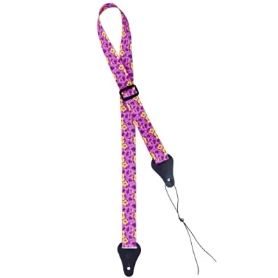 Immagine di Ortega OUS PUFL Tracolla per ukulele, motivo floreale, lunghezza: 135 cm (53&#039;&#039;), larghezza: 3,7 (1,3&#039;&#039;), colore viola