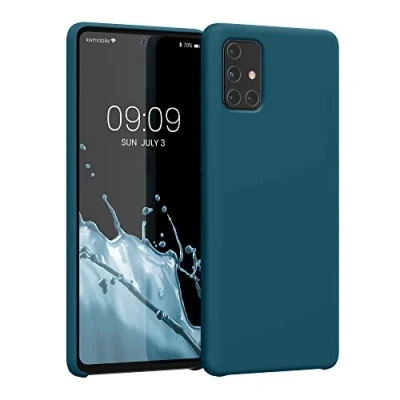 Immagine di kwmobile Cover per Samsung Galaxy A71 Custodia Back Case Smartphone in Silicone TPU Protezione Gommata petrolio matt